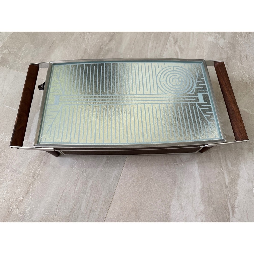Salton Cosmopolitan Food Warmer Tray H-134 Brown MCM Bun Warmer Drawer Glass